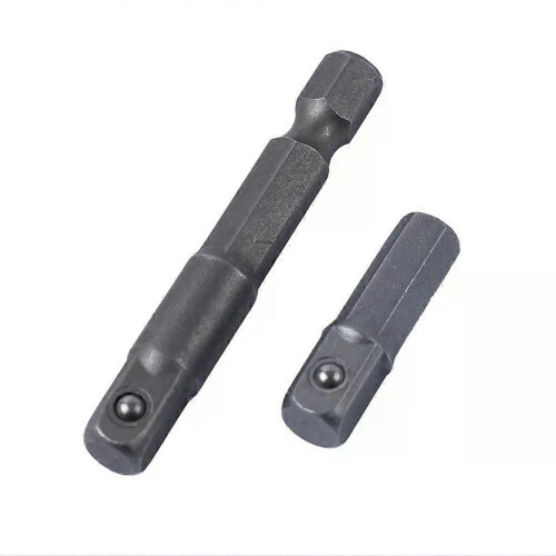 2pcs Impact Socket Adapter Converter 1/4\ Hex Shank To 1/4\ Socket Adapter Socket Drill Bits Bar Extension