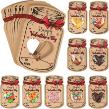50Pcs Valentines Day Cards, Valentines Day Drifting Bottle Greeting Card, Party Favor, Happy Valentine's Day Gift