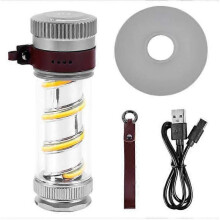 (Silver) LED Camping Lamp, Retro Camping Lantern, Dimmable Rechargeable Portable Camping Light, IPX5 Waterproof Tent Lamp with Torch for Camping