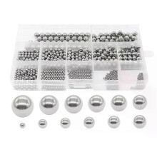 Kit surtido de 600 bolas de acero inoxidable de precisión de 12 tamaños, de 1 a 8 mm, para rodamientos