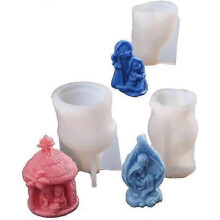 3pcs Jesus Nativity Silicone Mold, Holy Family Nativity Candle Molds Candle Making Supplies Jesus Virgin Mary Candle Mold
