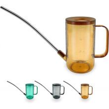 (Brown) Watering Can for Indoor Plants, Small Indoor Watering Can with Long Spout, Plastic Plant Watering Can for House Plant Bonsai Flowers