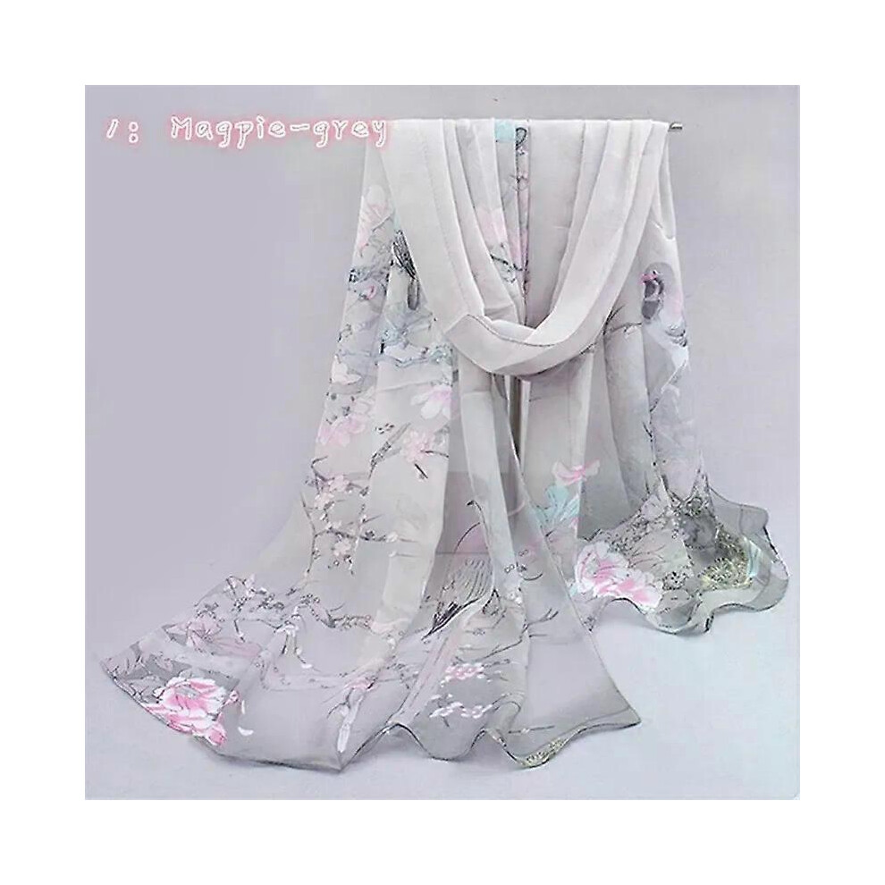 Écharpe d'été en mousseline de soie, foulards papillons, écharpe pour femme, long châle, écharpe infinie