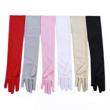 Guantes largos para mujer, moda otoño invierno, colores sólidos, satén, ópera, noche, fiesta, graduación.