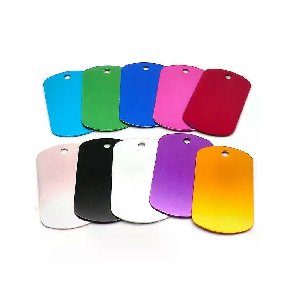 Lot de 20 plaques rectangulaires vierges en aluminium pour chien et chat, gravées au laser, pendentifs,