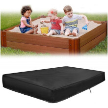(125 x 125 x 20 cm) Sandpit Cover, Square Sandpit Cover, Outdoor Garden Tarpaulin for Sandpits, 210D Oxford Cloth, Waterproof, Windproof, Dustproof