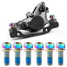 Lot de 6 boulons fixes de frein à disque de vélo M6 x 17 mm avec joint, pour VTT, vélo de route, étrier