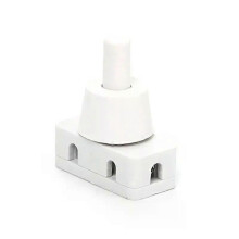 (Negro) Pulsador de encendido/apagado con autobloqueo, CA 250 V, 10 A, 2 pines, con enclavamiento para
