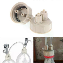 Lot de 2 tubes de CO2 pour aquarium, jauge de valve, bouchon de bouteille, diffuseur d'air pour plantes