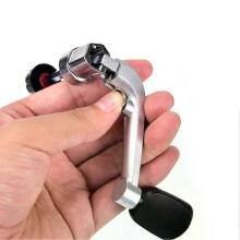 Mulinello da pesca rotante completamente in metallo con manopola in legno + vite gratuita, esca da pesca