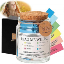 The Hope Jar Bible Verses, Bible Verses In a Jar, Read Me When Bible Verses Jar, Glass Prayer Jar with 90 Coloring Scriptures, Prayer Jar Bible Jar