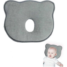 (Grey) Baby Head Shaping Pillow, Newborn Pillow to Prevent Flat Head, Children's Decorative Pillow, Portable Breathable Memory Foam Pillow