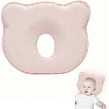 (Pink) Baby Head Shaping Pillow, Newborn Pillow to Prevent Flat Head, Children's Decorative Pillow, Portable Breathable Memory Foam Pillow