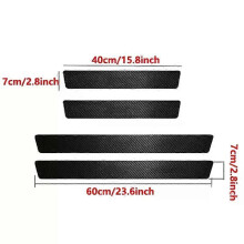 (4 pièces) 4 pièces/5 pièces ensemble bande de protection de seuil en fibre de carbone universelle anti-rayures