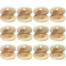 12 piezas de castañuelas de madera, pequeño instrumento musical rítmico, dedo para niños, juguetes educativos,