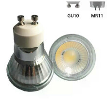 Projecteur LED COB GU10 5 W à intensité variable, corps en verre, lumière AC 220 V AC/DC 12 V MR11,