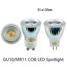 Λάμπα LED προβολέα 7w mr11 cob led mini λαμπτήρες 35mm gu10 220V 110V AC 12V LED προβολέας 7W GU10 MR11