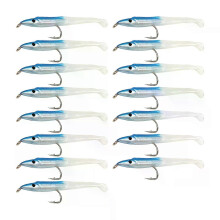 SUNMILE Esca da pesca finta con amo, esca per anguilla, 5 cm/0,6 g, 15 pezzi, blu
