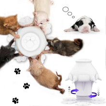 (White) Puppy Feeder for Multiple Puppies, Puppy Milk Feeder Bowl with 5 Teats & Adjustable Height for Nursing Puppies Nipple Bottles