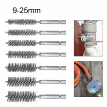 Brosse de nettoyage pour tubes métalliques, 9 à 25 mm, pour machines, nettoyeur de rouille, lavage,