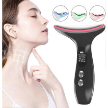 (Black) Electric Face Massager Anti Wrinkles, 450mAh Skin Tightening Beauty Massager for Facial & Neck, Anti-Aging Facial Device, Remove Neck Lines