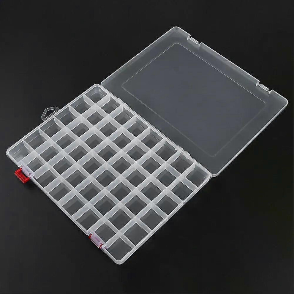 Boîte de rangement en plastique transparent à 48 compartiments pour articles de pêche, leurres, appâts,