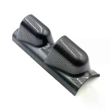 52MM Universal Car Left Driver Carbon Fiber Gauge Pod A Pillar Pod 2 Hole Gauge Mount Holder Pod Side