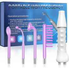 Portable Handheld Skin Therapy Wand Machine w/Neon, Anti-Aging Skin Tightening Wrinkle Reducing Dark Circles Clarifying Hair & Scalp Stimulator