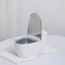 (Silver) Toilet Shaped Ashtray with Lid, Portable Suspended Wall Punch Smoking Tray, Windproof Waterproof Ashtray Reusable Smokeless Ashtray
