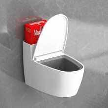 (White) Toilet Shaped Ashtray with Lid, Portable Suspended Wall Punch Smoking Tray, Windproof Waterproof Ashtray Reusable Smokeless Ashtray