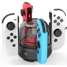 7 Colors LED Joy-Con Charging Station Compatible Switch/Switch OLED, Switch Controller Charger Dock Switch Joy-Con Charging Stand