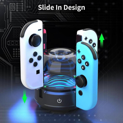 7 Colors LED Joy-Con Charging Station Compatible Switch/Switch OLED, Switch Controller Charger Dock Switch Joy-Con Charging Stand 2