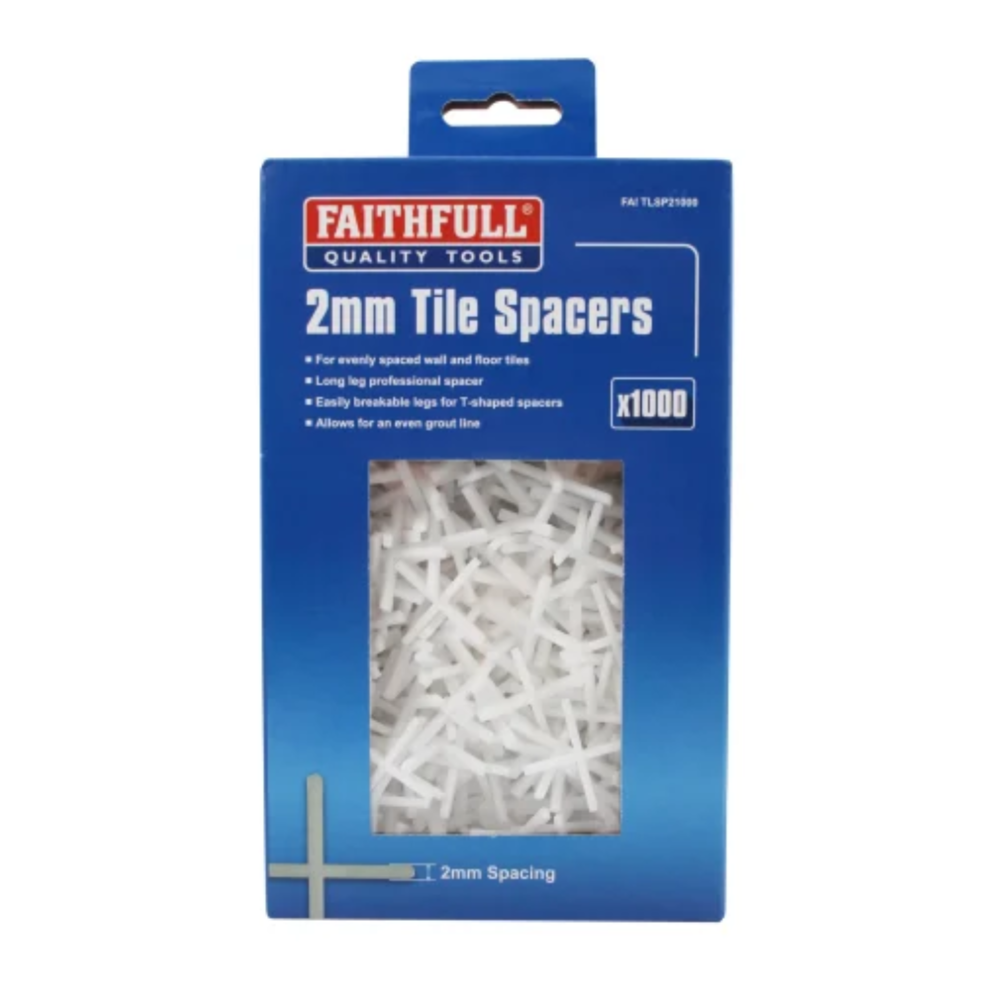 Faithfull FAITLSP21000 Tile Spacer Long Leg 2mm Tub of 1000