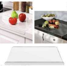 (M 45x40cm) Anti-Slip Transparent Cutting Board with Lip for Countertop, Acrylic Cutting Boards, Kitchen Acrylic Cutting Board with Counter Lip