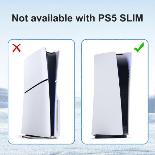 PS5 Wall Mount Kit Compatible with PS5 Digital/Disc Edition, with Hooks to Store VR Glasses, Headset, PS5 Controllers 2