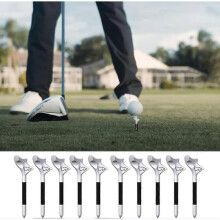 10Pcs Golf Tees for Golf Lovers Beginners, Professional Plastic Golf Tees, 10 Degree Oblique Insertion Golf Tee Flight-Path Golf Tees