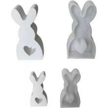 2 Pack Easter Rabbit Silicone Moulds, Rabbit Mould for Easter, Easter Bunny Baking Mould, Easter Bunny Silicone Mould for Plaster, Soy Wax Candles, Cr