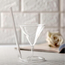 (Transparent)Spiral Cocktail Glass, Creative Spiral Straw Wine Glass, Creative Wine Glass with a Straw, Transparent Wine Glass Wine Cup Cocktail Glass
