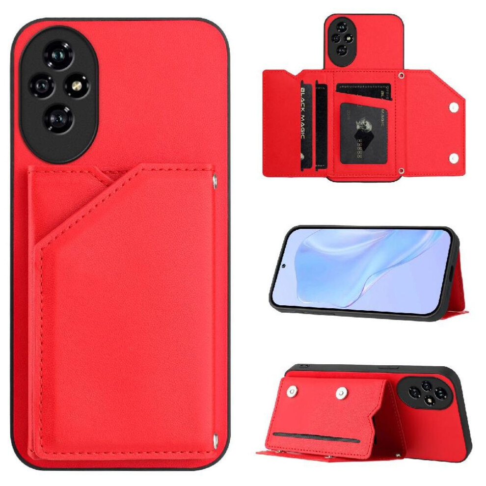 (Red) Compatible Case for Honor 200 Pro Kickstand Function Accurate Incision High Quality Unique-image-OPC-PHM7CF2-NEW