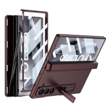 For Samsung Galaxy Z Fold 6 Case with Screen Protector, Magnetic Hinge Protection All-Inclusive Shockproof Cover with Kickstand