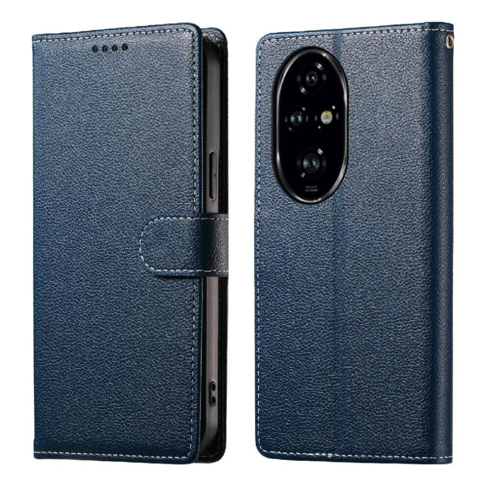 Photos - Case   for Honor 200 Pro Shockproof Magnetic Closure Card Slots Daily Use(Dark blue )