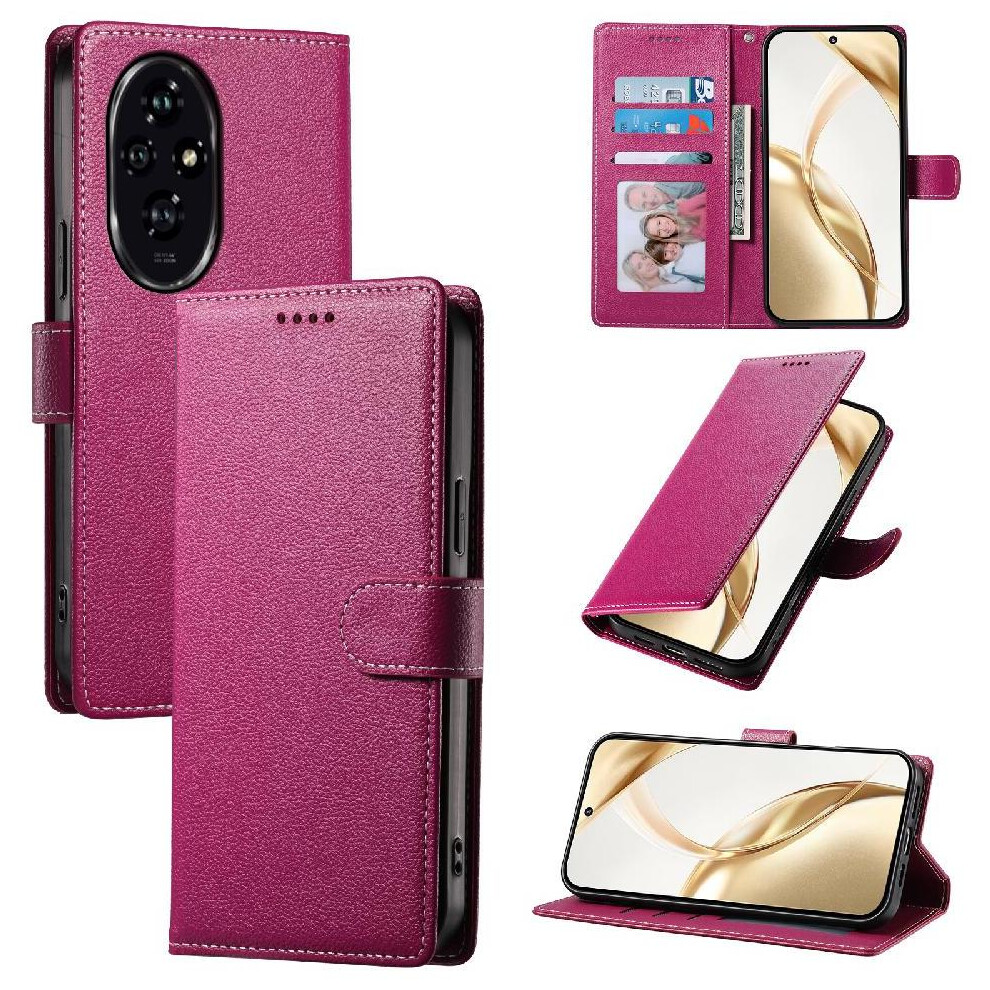 (Pink) Case For Honor 200 Pro Shockproof Magnetic Closure Card Slots Daily Use Pink 764563580705
