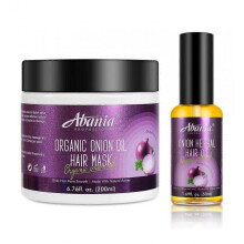 Organic Onion Hair Mask + Onion Hair Oil, Deep Conditioning Repair Frizz Control, Smooth Shiny Hair, Nourishing Scalp, Strengthens Roots