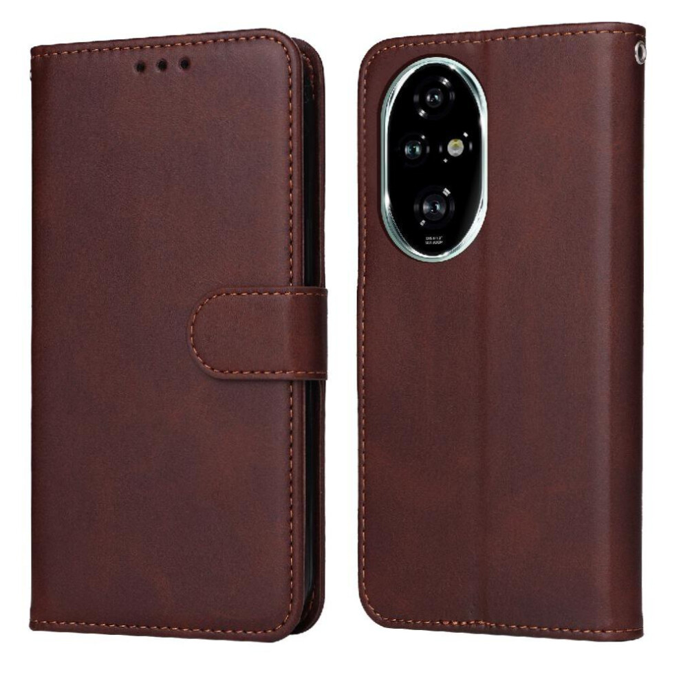 (Brown) Flip Case For Honor 200 Pro Flip Cover Precise Cutouts Magnetic Closure Card Slots Brown 764563581375