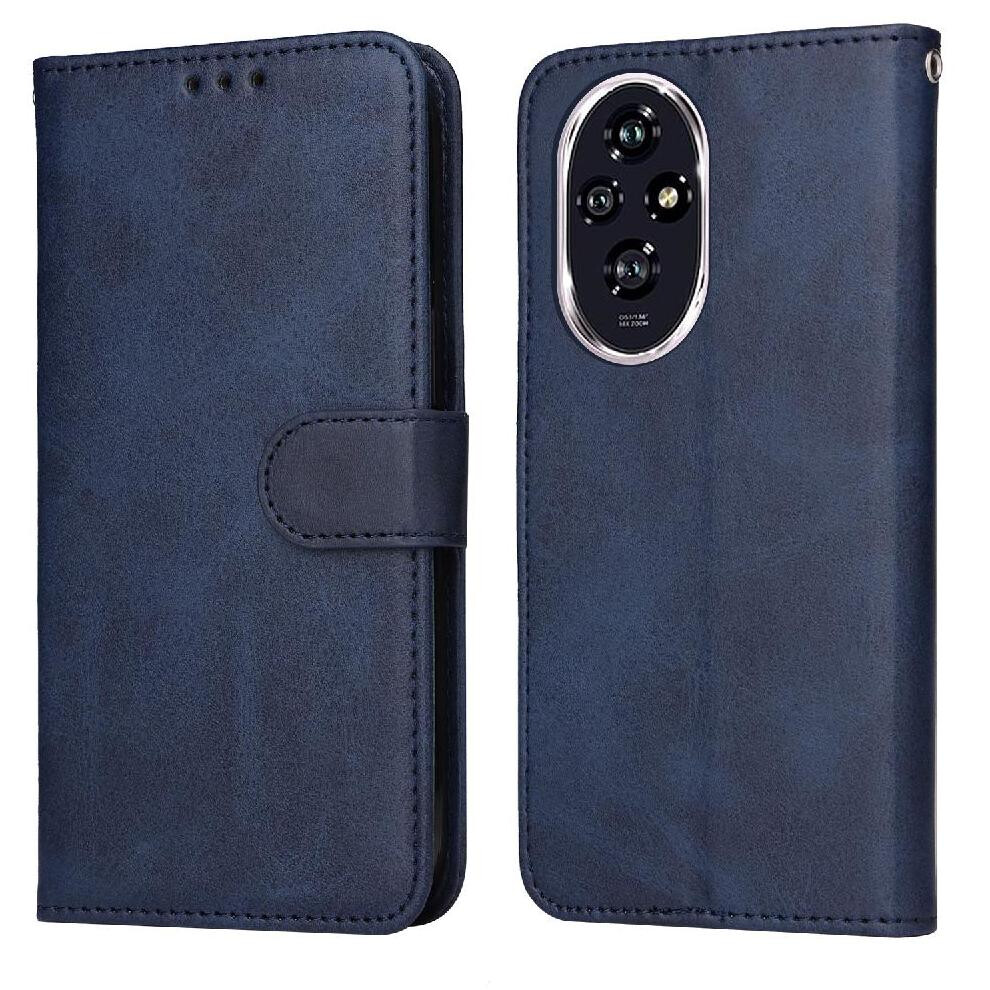 (Blue) Flip Case For Honor 200 Precise Cutouts Card Slots Flip Cover Magnetic Closure Blue 764563581467
