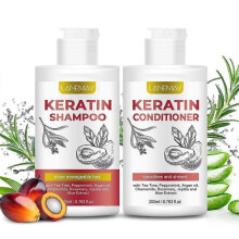 Keratin Shampoo and Conditioner Set with Hyaluronic Acid - Sulfate Free Intense Moisturizing Treatment - for Strengthening Dry and Damaged Hair