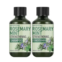 (2 sets) Rosemary & Mint Strengthening Shampoo and Conditioner, Nourishment & Smoothness for Thin Hair, Reduce Frizz and Add Shine for All Hair Types