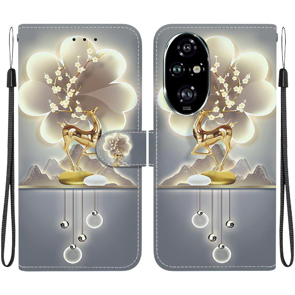 (Ohter) Flip Case For Honor 200 Pro 5G Card Slots Pattern Cover Wallet Card Slot Kickstand Pu Leather 764563582198
