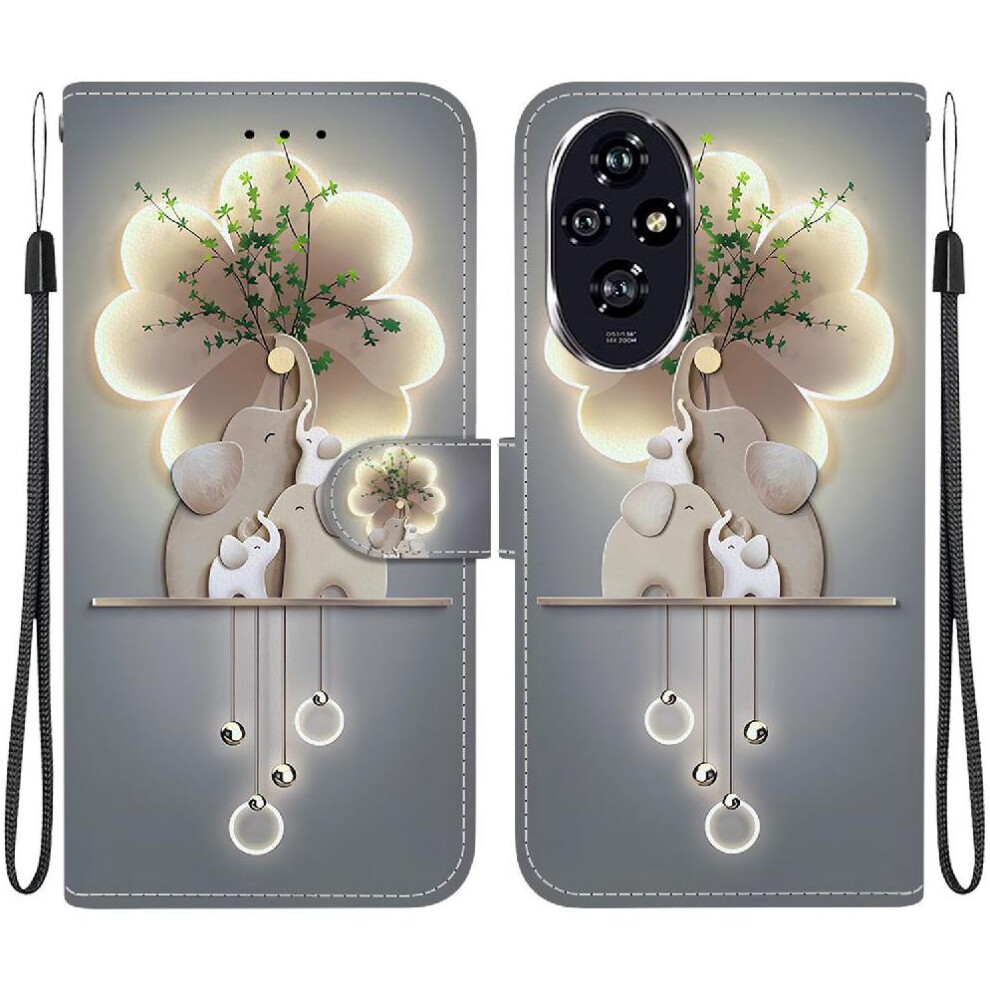 (C5 ) Flip Case For Honor 200 5G Wallet Card Slots Pu Leather Card Slot Kickstand Pattern Cover 764563582273