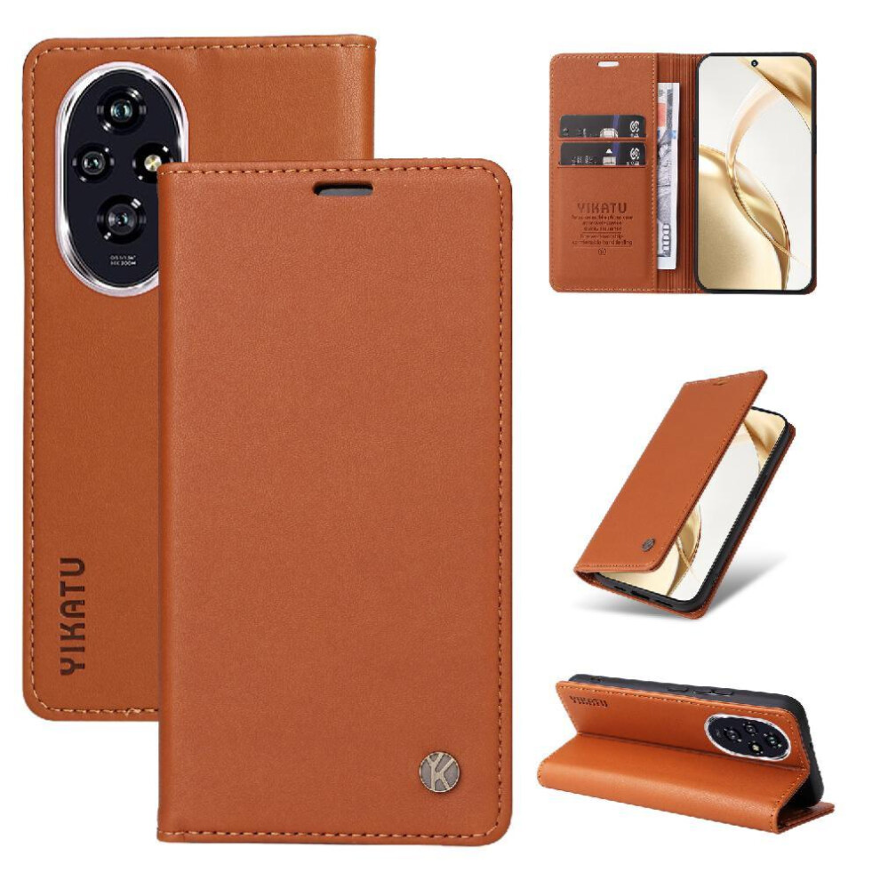 Photos - Case  Flip  for Honor 200 5g Strong Magnetic Attraction and Stand Functionality with Card Slots Faux Leather and Full(Brown)